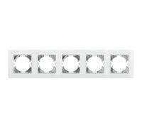 Empotrable de cristal blanco con marco, 5 elementos horizontales, ideal para decoración y control de iluminación en interiores.