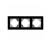 Empotrable de cristal negro con marco, 3 elementos, horizontal; para iluminación interior y decoración moderna.