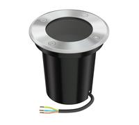ledscom.de Lámpara empotrable de suelo BOLI para exteriores, IP67, acero inoxidable, redonda, 108mm Ø, 1x GU10 máx. 15W
