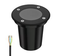 ledscom.de Lámpara empotrable de suelo BOLI para exteriores, IP67, negra, redonda, 108mm Ø, 1x GU10 máx. 15W, esmerilado