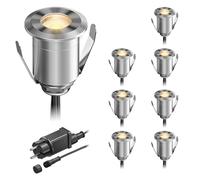 Empotrable de suelo LED BINO para exterior IP67 32mm Ø blanco cálido juego de