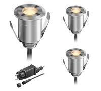 Empotrable de suelo LED BINO para exterior IP67 32mm Ø blanco cálido juego de