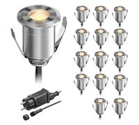 Empotrable de suelo LED BINO para exterior IP67 32mm Ø blanco cálido juego de