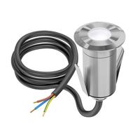 ledscom.de Lámpara empotrable de suelo LED GLOX para exteriores, IP67, aluminio, redonda, 35mm Ø, blanca, mate