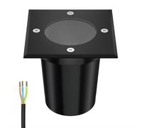 ledscom.de Lámpara empotrable de suelo RELI para exteriores, IP67, negra, angular, 11 x 11cm, 1x GU10 máx. 15W
