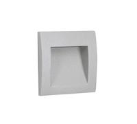 FORLIGHT Face - Foco Empotrable de Pared para Exterior IP65. Baliza Empotrable LED 2.5W y 113LM para Señalizar Caminos en Terraza y Jardín con Luz Neutra 4000K. Color Gris