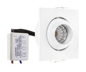 Empotrable orientable cuad. 1w 4000k blanco centavo 65lm 2,5x5x5 cm co