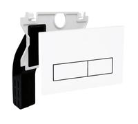 Empyreal Placa Actuador para Geberit Duofix Sigma/Delta/BASIC Blanco | Panel Frontal Reemplazo Para Cisterna de Inodoro Empotrada, Placa Repuesto Doble Descarga, Accesorio Completo Con Cisterna