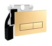 Empyreal placa actuador reemplazo panel frontal de cisterna de inodoro, Placa de actuador compatible con Geberit Duofix Sigma/Delta/BASIC para doble descarga, Con un cisterna (Oro Mate)