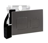 Empyreal Placa de descarga WC Compatible con Geberit Duofix Sigma y Delta |115610001 Soporte Para Inserción De Pastilla Activa|Doble descarga|246 x 164 mm（Gris oscuro）