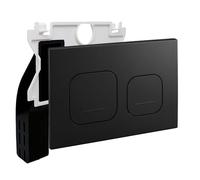 Empyreal Placa de descarga WC Compatible con Geberit Duofix Sigma y Delta |115610001 Soporte Para Inserción De Pastilla Activa|Doble descarga|246 x 164 mm（Negro Mate）
