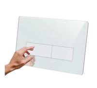 Empyreal Placa de Descarga WC de Reemplazo, Panel Frontal para Cisterna, con Varillas y Marco, Compatible con Geberit Sigma 01/20/30, UP300/UP320, Doble Descarga, 245×164 mm (Blanco)