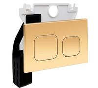Empyreal Placa de Descarga WC para Geberit Duofix Sigma Delta Oro Mate | 115610001 Soporte Para Inserción De Pastilla Activa|Doble descarga|246 x 164 mm