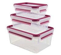 Emsa Recipientes para almacenar comida 515584 Juego de 3 Transparente y Morado