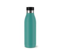 Emsa Bludrop Color N31102 Botella, 0,5 litros, 100% hermético, cierre Quick-Press, placer de beber 360°, 12 horas caliente 24 h frío, apto para lavavajillas, acero inoxidable, color azul petróleo