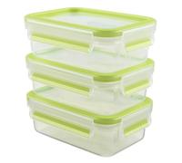 Emsa Fiambreras Clip & Close 515583 Juego de 3, 5.8 x 16.5 x 11.5 cm, verde claro
