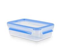Emsa Conservador hermético Clip & Close rectangular 0,8 L certificación Baby Care transparente y azul