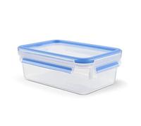 Emsa Conservador hermético Clip & Close - Plástico rectangular 1 L, transparente y azul