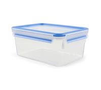 Emsa Conservador hermético Clip & Close rectangular transparente y azul 3.7 L (26.5 x 19.5 x 11 cm)