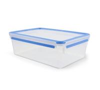 Emsa Conservador hermético Clip & Close rectangular, transparente y azul, 5,5 L (32,8 x 23 x 11,6 cm)