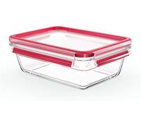 Emsa clip&close - hermético de cristal rectangular de polipropileno,