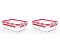 Emsa Clip&Close - Hermético de Cristal rectangular de polipropileno, higiénico, no retiene olores ni sabores, certificado Baby Care, apto para congelador y microondas, apto para lavavajillas