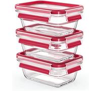 Emsa clip&close - set 3 herméticos de 0,45l de cristal rectangular de