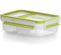 Emsa Recipiente hermético Clip&Go Brunchbox – plástico con rejilla, 2 alturas, 22.5 x 16.3 x 5.8 cm