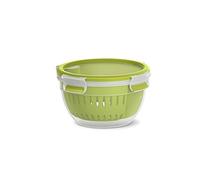 Emsa Caja para frutas Clip & Go N10722 1,1 L con colador 100% hermética transparente verde claro