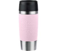 EMSA N20206 - Taza de viaje clásica aislada de 0,36 litros, acero inoxidable, 4 horas de calor y 8 horas de frío, 100% a prueba de fugas, apta para lavavajillas, apertura de 360°, color rosa pastel