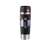 Emsa N20220 Travel Mug Classic - Vaso térmico (0,5 L, cierre de rosca, acero inoxidable, 6 horas de calor y frío durante 12 horas, 100% hermético, apto para lavavajillas, apertura de 360°, color negro