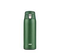 Emsa N21519 Travel Mug Light - Termo (capacidad: 0,4 L, formato extrafino, ligero, acero inoxidable, sistema de cierre plegable, 100% hermético, 8 h de calor y 16 h de frío, sin BPA), color verde