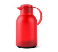 Emsa N4011700 Samba - Jarra isotérmica (1,5 L, cierre rápido, 12 h calientes y 24 h frío), color rojo translúcido