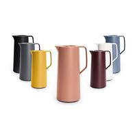 Emsa N41709 Motiva - Jarra isotérmica (1 litro, cierre de presión rápida, 12 horas de calor, 24 horas de frío, bombilla de cristal, fabricada en Alemania, diseño nórdico, terracota