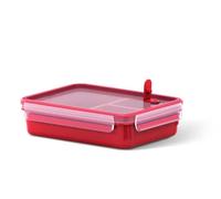 Emsa – Recipiente hermético para almuerzo, caja con compartimentos, microondas, plástico, rojo, 1,2 l