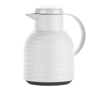 Emsa Samba Wave N40115 Jarra térmica | 1,0 litros | Plástico Quick Press | Frasco aislante de cristal | Cafetera: 12 h caliente/24 h frío | 100% estanco | blanco