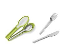 Emsa Set de 3 Cubiertos Para Llevar con Funda Clip & Go, Acero inoxidable