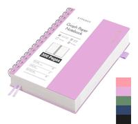 EMSHOI Cuaderno A5 cuadriculado, cuaderno espiral con 300 páginas/150 hojas, papel cuadriculado de 100 g/m² para escribir, tapa dura de PVC, cuadernos para escuela, trabajo, dibujo, viaje, 14,5 × 21