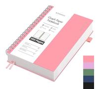 EMSHOI Cuaderno B5 cuadriculado, cuaderno espiral con 300 páginas/150 hojas, papel cuadriculado de 100 g/m² para escribir, tapa dura de PVC, cuadernos para escuela, trabajo, dibujo, viaje, 19 x 25 cm