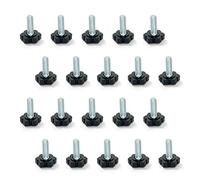 Emuca 2020205 Pie nivelador para mueble, rosca M6x25mm, Lote de 20 piezas