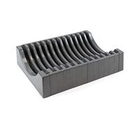 EMUCA 8938523 - Organizador de platos para mueble, soporte para platos, capacidad 13 platos, plástico, gris antracita