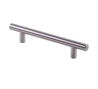 Emuca 9156251 Tirador para mueble Ø12mm intereje 320mm en acero acabado níquel satinado,1 unidad