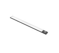 EMUCA - Aplique LED recargable por USB Kaus Black con sensor de movimiento, 600mm, Pintado negro, Plástico y Aluminio