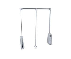 Emuca - Barra de armario abatible, perchero basculante, colgador abatible para armario, anchura regulable 830-1150mm, acabado cromado