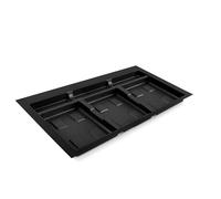 EMUCA Base contenedores cajón cocina, 3 huecos, M80cm (736x482 mm), Negro