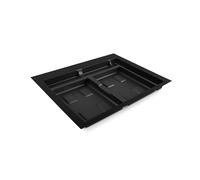 EMUCA - Base Recycle para contenedores de cajón Cocina, 2 Huecos, Base módulo 70cm (636x482mm), Plástico negro