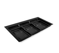 EMUCA - Base Recycle para contenedores de cajón cocina, 3 huecos, Base módulo 90cm (836x482mm), Plástico negro