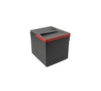 Emuca Basura, Cubos de Reciclaje para Base Recortable, contenedor de Alto 216mm y Capacidad 12 litros, Gris, H 216 mm (1 x 12 L)