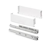 Emuca - Cajón exterior Simplex 25kg de altura 122mm, profundidad 440mm, Acero, Pintado blanco