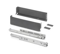 Emuca - Cajón exterior Simplex 25kg de altura 122mm, profundidad 490mm, Acero, Gris antracita